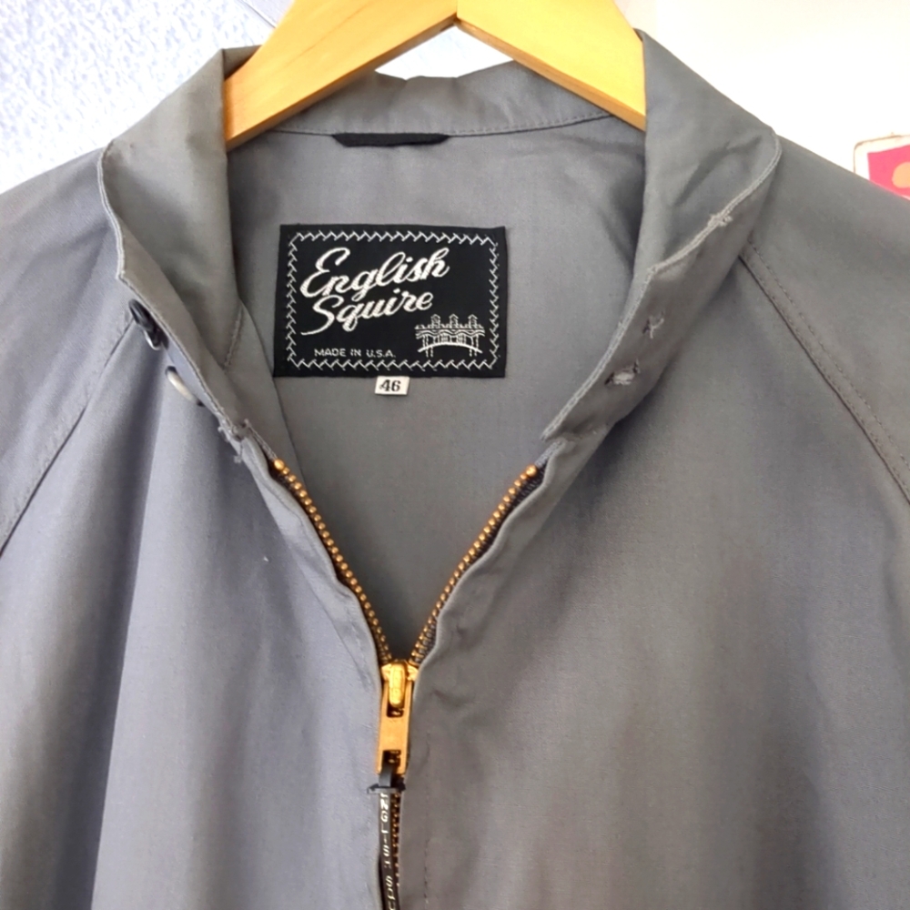 🔥 Vintage ENGLISH SQUIRE 60s 70s ZIp Up Harrington Jacket Mens Sz 46 XL